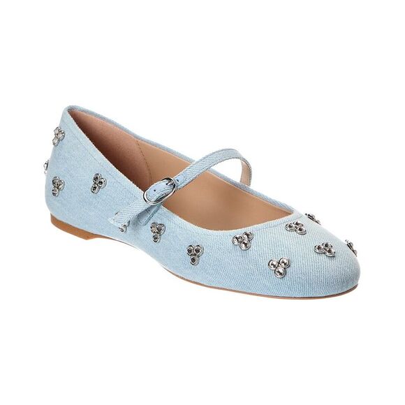 Stuart Weitzman Shoes - Stuart Weitzman Tammy Denim Mary Jane Ballet Flat, Blue